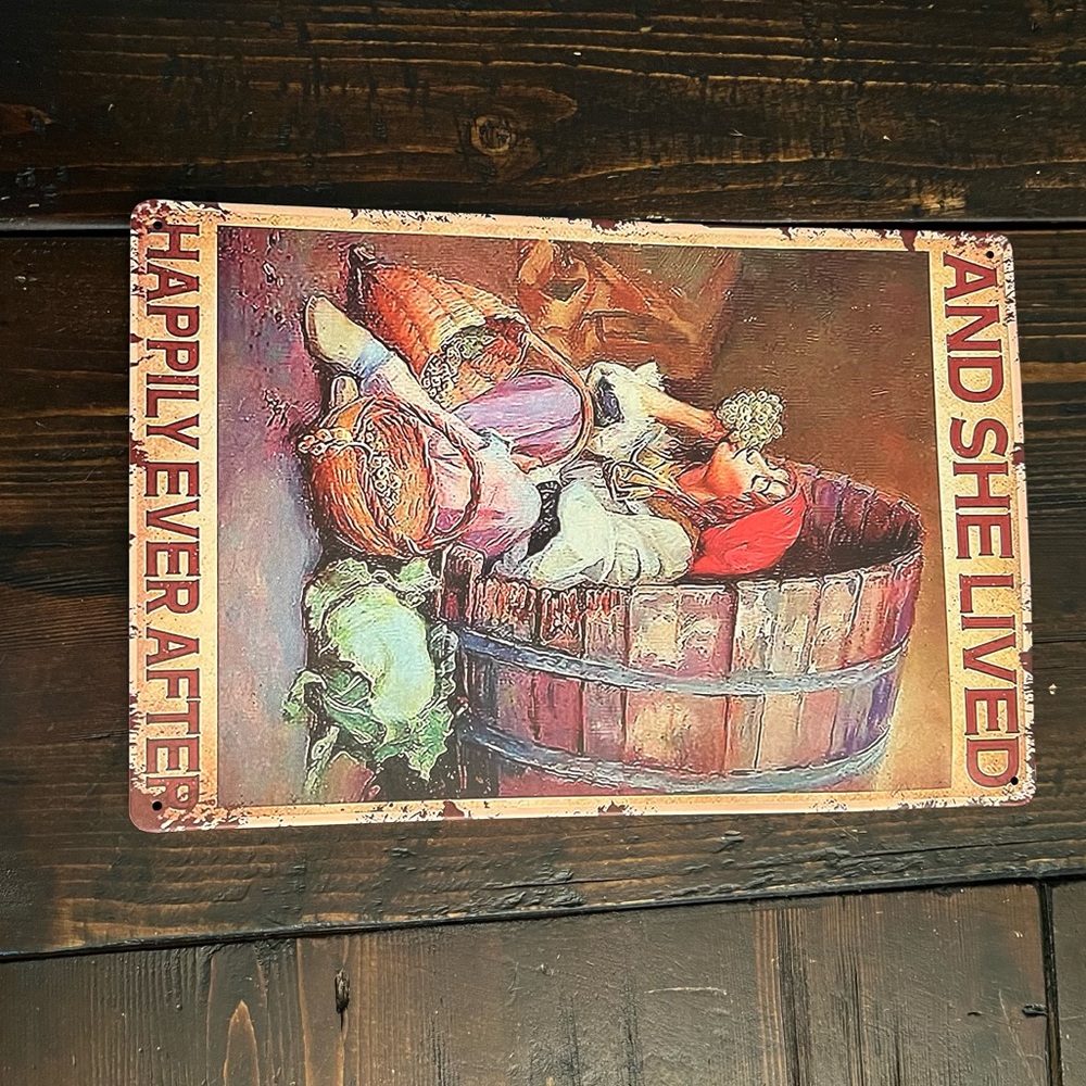 Vintage Vegetable Basket Wall Art - Red and Brown